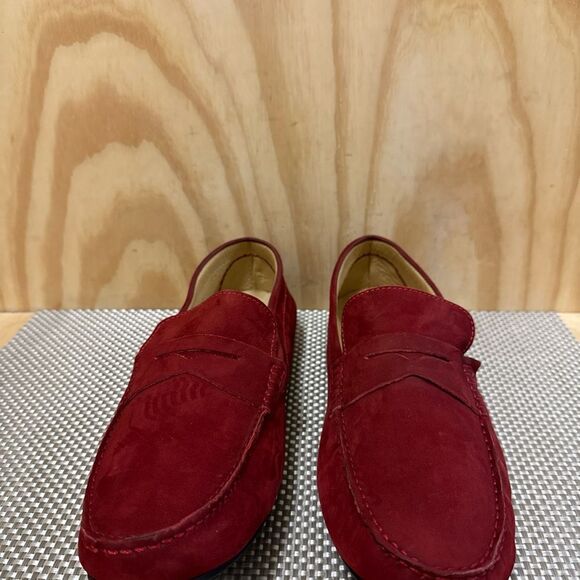 Saks Fifth Avenue Burgundy Suede  Driving Loafers Men’s Shoes Slip On Size 12M main image 3